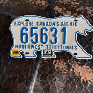 N W Territories Licence Plate 1997 Bear